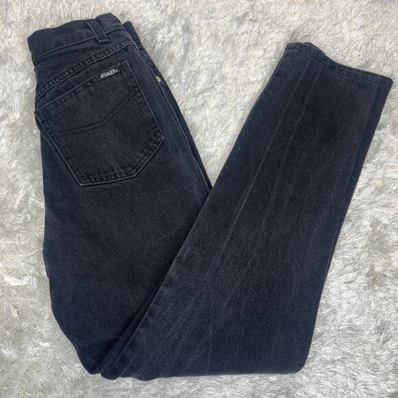 Vintage Jeanjer Black High Waisted Jeans Sz 25" waist - Picture 1 of 9